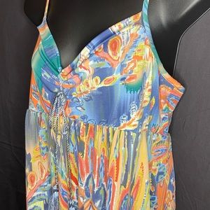 Alyn Paige Multicolor Abstract Print Maxi Dress